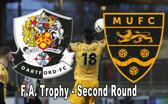 18 November 2023. Dartford play Maidstone Utd in the Second Round of the FA Trophy. After 90 minutes of action and no goals, Levi Amantchi squeezed one past Ryan Sandford in the last 20 seconds of ext
