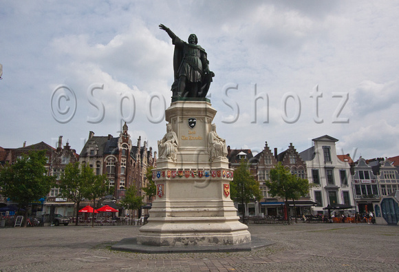 Statue of Jacob van Artevelde on the Friday market in Ghent