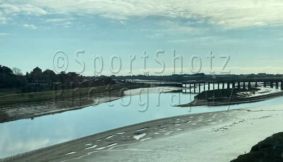 River Adur at Shoreham by Sea from A27.