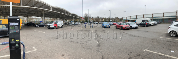 Priory Centre outdoor carpark - looking forlornly empty due to the  issues with parking penalties.