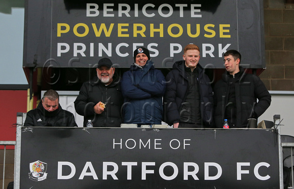 4 January 2025. Dartford 4 (Josh Hill 23', Callum Jones 46', Samir Carruthers 90', Eddie Dsane 90+5') Whitehawk 1 (Joshua Nathndra 70')