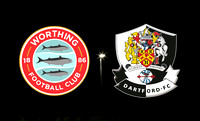 14 November 2023. Worthing FC v Dartford FC. Dartford win 3:4 - (for Worthing Cashman 13', Aguiar 70', Pearce 78') and (for Dartford Alex Wall 29', Luke Coulson 43', Jorday Wynter 45', Tyrell Miller-R