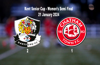 21 January 2024. Dartford Women 2 Chatham Town Women 1 in the Kent Senior Cup Semi-Final. Goals for Dartford Emily Vaughan, Jo Woodgates.