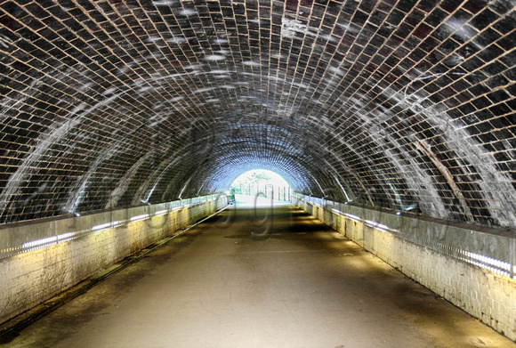 Classical music is pumped into the Edwardian Prince's Tunnel, linking Dartford's Central Park with Brooklands Lakes