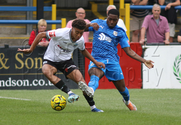 7 September 2024. Dover Athletic 5 (Soares-Junior 25', 82', Wilkinson 27', 50', Baptiste 43') Dartford 1 (Jeremiah Pinder 56').