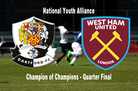 8 May 2024. Dartford Whites win 4 (Ashton Day x3, J. Kpaka 1) West Ham Foundation 1 in the National Youth Alliance Champions of Champtions Quarter Final.